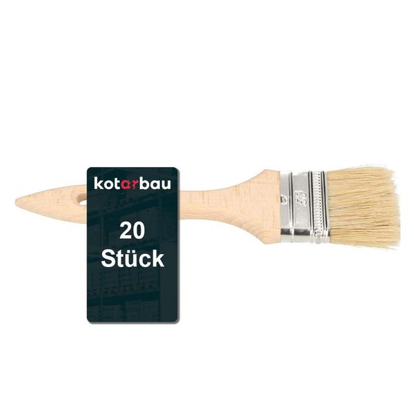 Kotarbau® Set Di 20 Pennelli Con Manico In Legno Tutti Da 50 Mm Pennello Piatto Macchia Smalto Pennello Da Pittore Pennello Per Pittura Colori Acrilici Setole Resistenti Allo Strappo Lavabile Uni-image