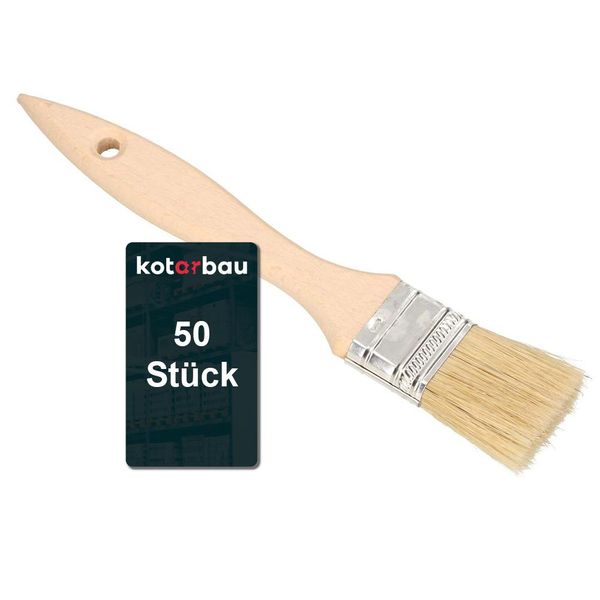 Kotarbau® Set Di 50 Pennelli Con Manico In Legno Tutti Da 36 Mm Pennello Piatto Macchia Smalto Pennello Per Pittura Pennello Per Pittura Colori Acrilici Setole Resistenti Allo Strappo Lavabile Uni-image