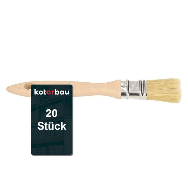 Kotarbau® Pennelli Per Pittura Con Manico In Legno 25 Mm 20 Pz. Tutte Le Misure Pennelli Piatti Pennelli Per Smalti Mordenti Pennelli Per Pittura Vernice Vernici Acriliche Setole Resistenti Allo Strappo Lavabile Uni-image
