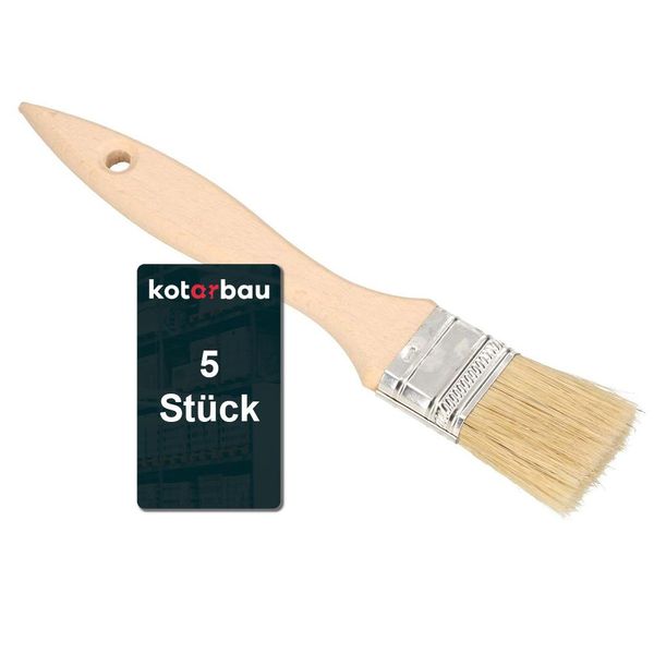 Kotarbau® Pennelli Per Pittura Con Manico In Legno 36 Mm 5 Pz. Tutte Le Misure Pennelli Piatti Pennelli Per Smalti Mordenti Pennelli Per Pittura Vernice Vernici Acriliche Setole Resistenti Allo Strappo Lavabile Uni-image