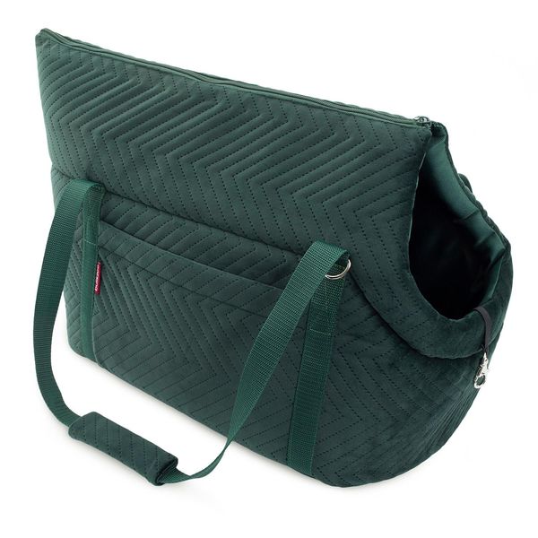 Borsa Per Cani Borsa Da Trasporto Per Cani Gatti Borsa Da Trasporto Nuovo Velluto Verde L-image