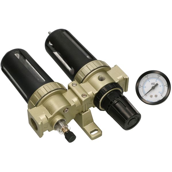 Kotarbau® Riduttore Di Pressione Separatore D'acqua Aria Compressa Separatore D'olio Filtro Compressore Per Utensili Pneumatici Con Manometro-image