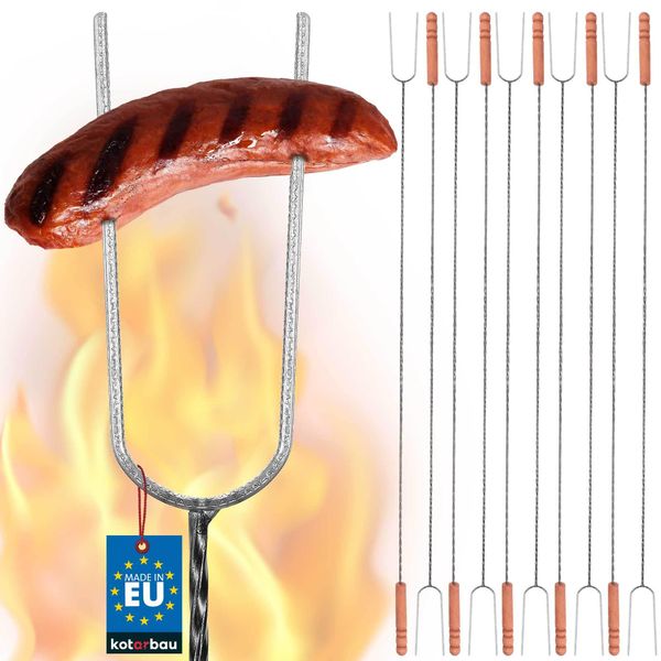Kotarbau® Set Di 10 Spiedini Per Barbecue 120 Cm Spiedino Per Barbecue Per Grigliate E Falò-image