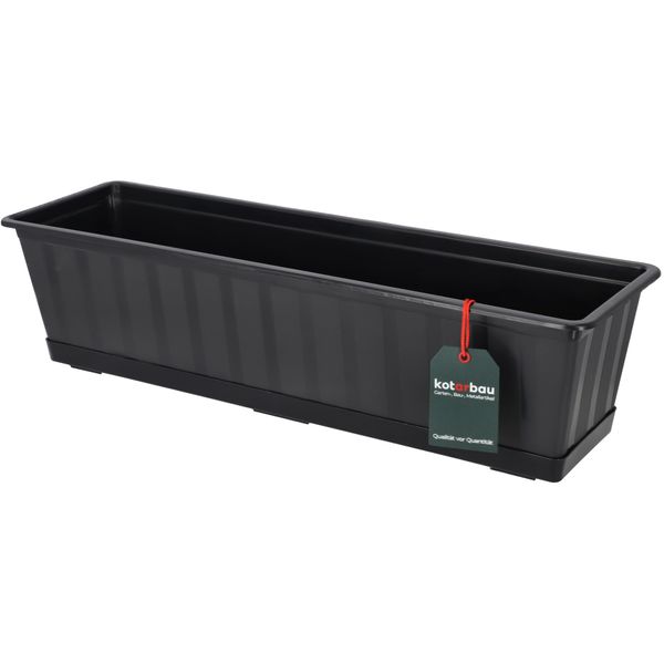 Kotarbau® Fioriera Vaso Da Fiori Con Conchiglia Antracite 60 X 18 X 15 Cm Fioriera-image