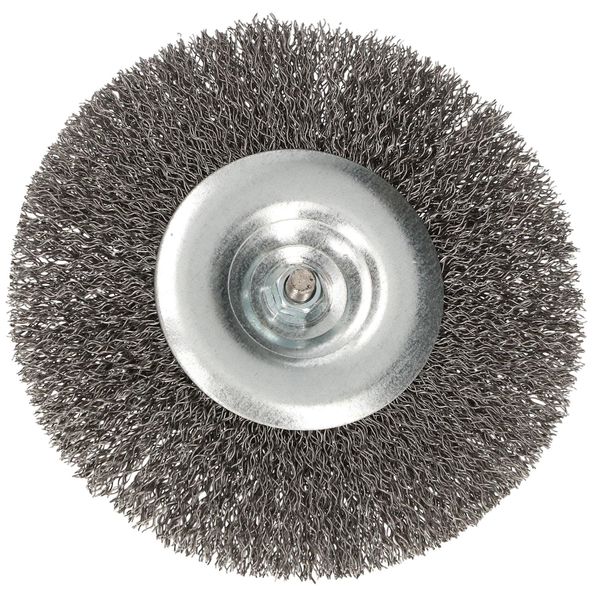 Spazzola A Disco Kotarbau® 120 Mm Con Albero Rotondo Filo D'acciaio Aggraffato Per Trapani-image