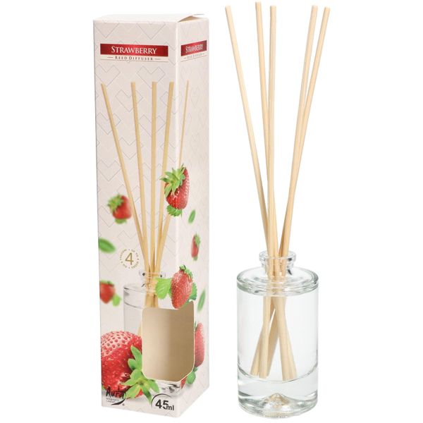 Kotarbau® Diffusore Di Fragranze Con Bastoncini Di Ratan 45 Ml Fragranza Alla Fragola Per La Casa E La Bottiglia Di Profumo Per Ambiente-image