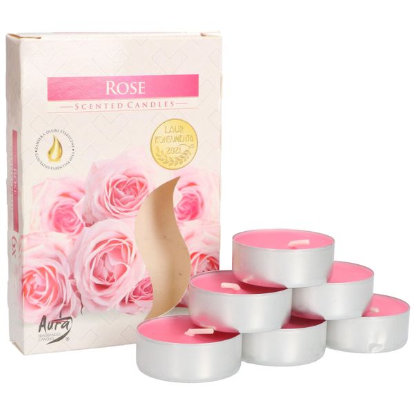 Kotarbau® 6 Confezioni Di Candele Profumate Tea Lights Rosa Profumate Tea Lights Tempo Di Combustione 4 Ore-image