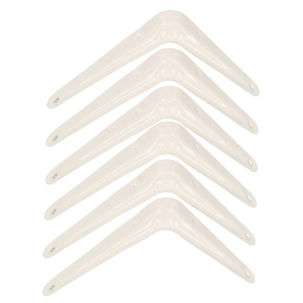 Kotarbau® Set Di 6 Mensole 100X75 Mm Supporti Per Mensole Mensole Per Montaggio A Parete Bianco-image