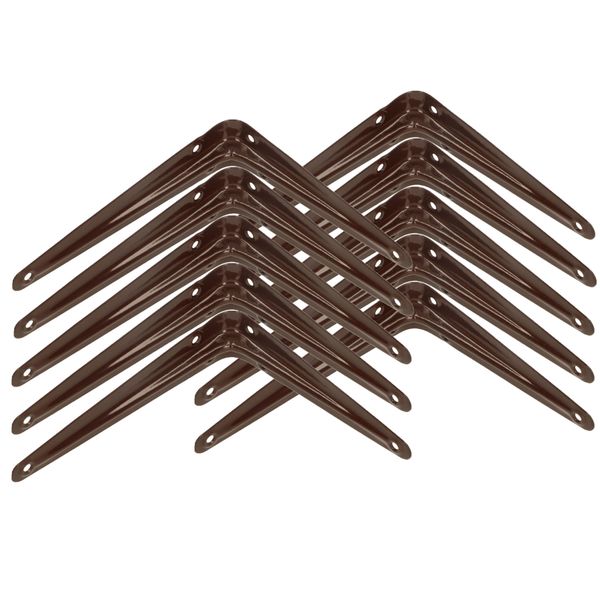 Kotarbau® Set Di 10 Mensole 150X125 Mm Mensole Per Montaggio A Muro Marrone-image