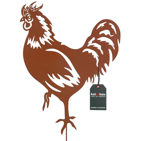 Kotarbau® Decorazione Da Giardino Figure Ruggine 65Cm Gallo Gallina Decorazione Natalizia Giardino Ecorost Spina Da Giardino Figure Da Giardino Natalizie & Statue Da Giardino Spina Ruggine Decorazione Da Giardino Per Esterni Acciaio Inox-image