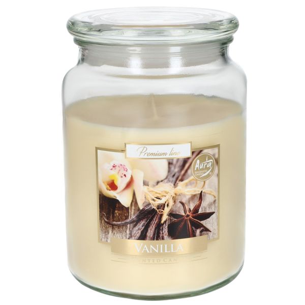 Kotarbau® Candela Profumata Grande In Vetro Con Coperchio Vaniglia Idea Regalo Aromaterapia Candele Decorative Tempo Di Combustione Fino A 100 Ore-image
