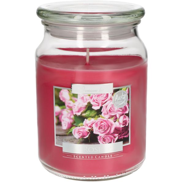 Kotarbau® Candela Profumata Grande In Vetro Con Coperchio Rosa Idea Regalo Aromaterapia Candele Decorative Tempo Di Combustione Fino A 100 Ore-image