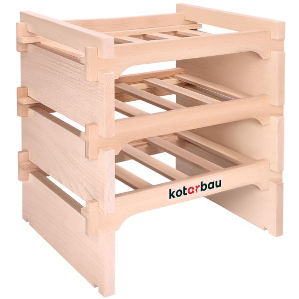 Kotarbau® Scaffale Per Vino Con 3 Ripiani Per 12 Bottiglie Scaffale Per Vino In Legno Di Faggio 53 X 48 Cm Scaffale Per Bottiglie Con Montanti In Legno Scaffale Per Bottiglie Di Vino Stabile Scaffale In Legno 4 Bottiglie Per Ripiano Armadio Per Bottiglie Di Vino-image
