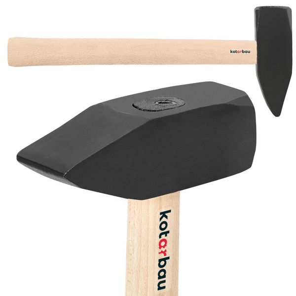 Martello Kotarbau® 2 Kg Con Gambo In Legno Martello In Acciaio 400 Mm Martello Da Ingegnere Strumento-image