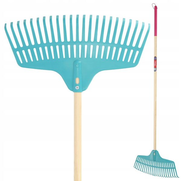 Rastrello Kadax, Rastrello Per Foglie In Plastica Da Donna, Rastrello Con Manico Lungo In Legno-image