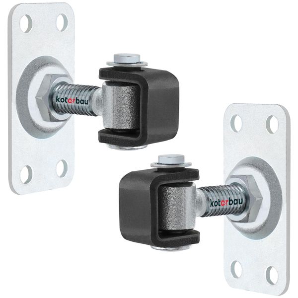 Kotarbau® Set Di 2 Cerniere Per Porte Regolabili M12 Per Avvitamento Rettangolare 4 Fori S235JR Acciaio Zincato Cerniere Per Porte Argento Cerniera Regolabile Cerniere Per Porte Cerniera Per Porte Cerniera Per Porte-image