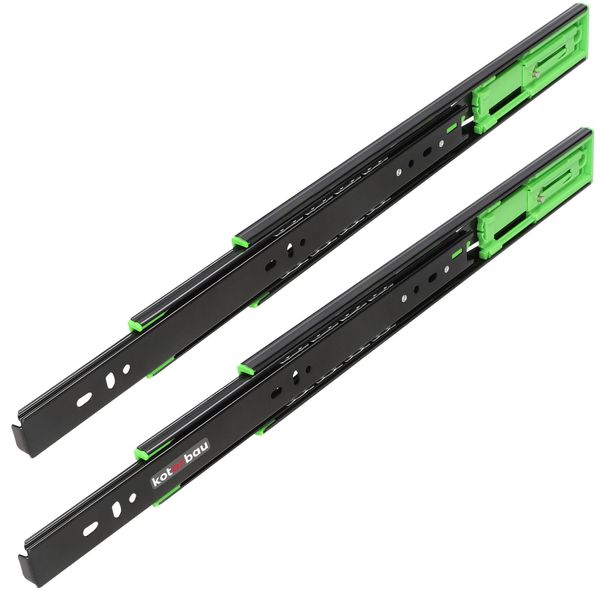 Kotarbau® Guide Per Cassetti 350 Mm Guide Per Cassetti Push To Open In Acciaio Nero Per Estrazione Pesante Sistema Di Guide Per Cassetti Guide Estraibili Guide Di Scorrimento-image