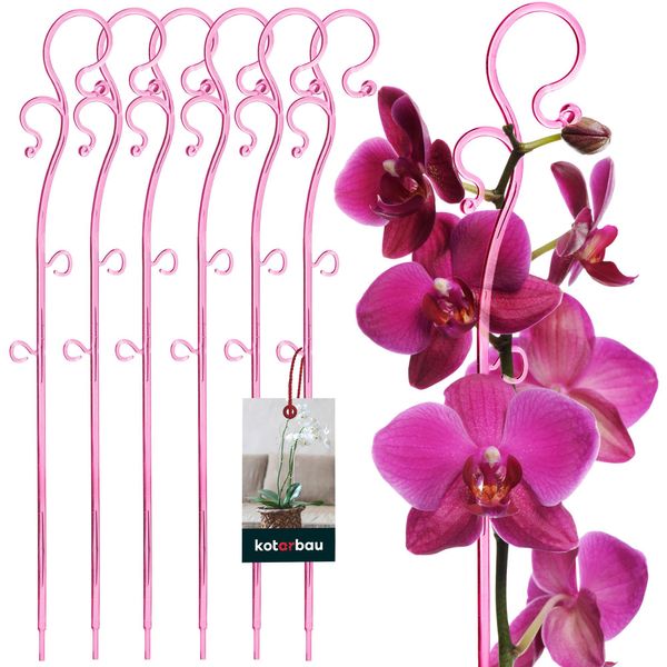 Kotarbau® Set Di 6 Supporti Per Piante Rosa 39 Cm Pvc Supporto Per Fiori Ausilio Per L'arrampicata Piante Da Interno Supporto Per Fiori Giardino Orchidee Asta Di Supporto Piante Supporto Decorativo Per Piante Da Interno Aste Per Arrampicata Piante Da Interno-image