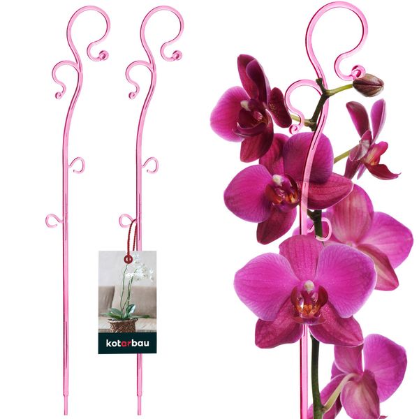 Kotarbau® Set Di 2 Supporti Per Piante Rosa 39 Cm In Pvc Supporto Per Fiori Ausilio Per L'arrampicata Piante Da Interno Supporto Per Fiori Giardino Orchidea Asta Di Supporto Piante Supporto Decorativo Per Piante Da Interno Aste Per Arrampicata Piante-image