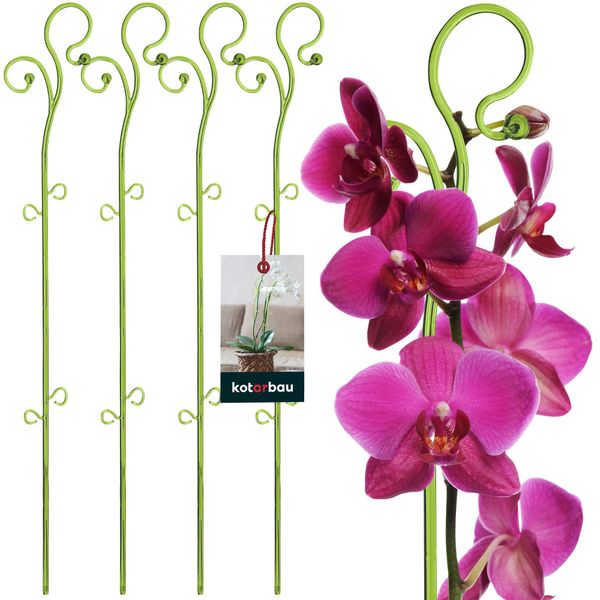 Kotarbau® Set Di 4 Supporti Per Piante In Pvc Verde Da 58 Cm Supporto Per Fiori Ausilio Per L'arrampicata Piante Da Interno Supporto Per Fiori Giardino Asta Di Supporto Per Orchidee Piante Supporto Decorativo Per Piante Da Interno Aste Per L'arrampicata Di Piante Da Interno-image