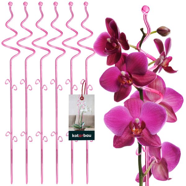 Kotarbau® Set Di 6 Supporti Per Piante Rosa Pvc 58 Cm Supporto Per Fiori A Spirale Ausilio Per L'arrampicata Piante Da Interno Supporto Per Fiori Giardino Orchidee Asta Di Supporto Piante Supporto Decorativo Per Piante Da Interno Aste Di Arrampicata Piante Da Interno-image