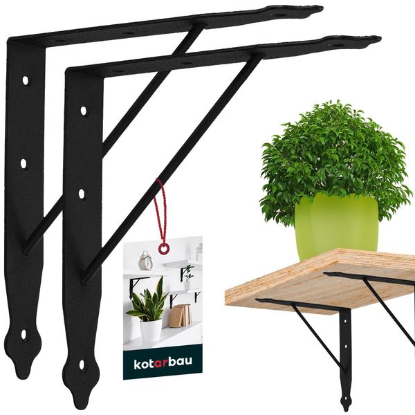 Kotarbau® Set Di 2 Mensole In Acciaio Metallico Nero 200X200 Mm Supporto Per Mensola In Metallo Mensola Nera Mensola Mensola Mensola Angolare Per Mensola Mensola Angolare Per Mensola Mensola-image