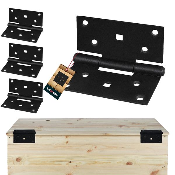 Kotarbau® Set Di 4 Cerniere Pieghevoli In Acciaio Verniciato A Polvere 90 X 95 Mm Cerniera Per Anta Di Armadio Cerniera Per Pianoforte Cerniera Per Anta Di Armadio Cerniera Per Mobili Cerniera Per Finestra Cerniera Per Scatola-image