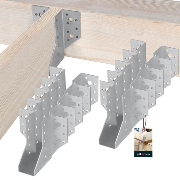 Kotarbau® Set Di 10 Ganci Per Travi 38 X 110 Mm Ganci Per Travi In Acciaio Zincato Ganci Per Travi Connettori Per Travi Pesanti Connettori Per Travi In Legno Travi In Legno-image