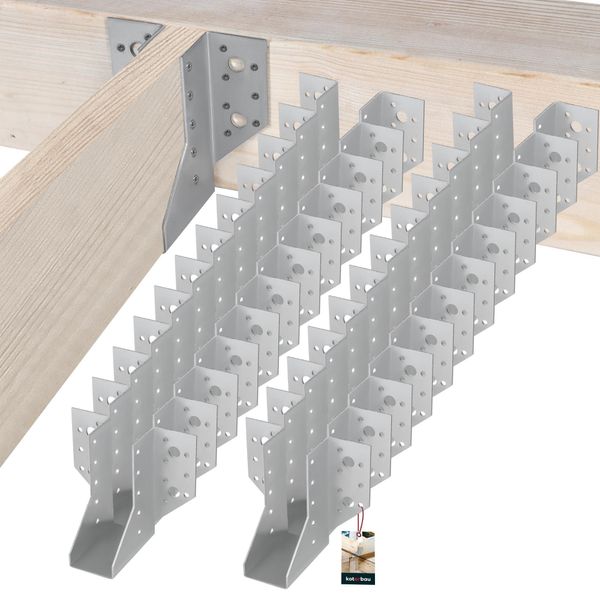 Kotarbau® Set Di 25 Ganci Per Travi 40 X 110 Mm Ganci Per Travi In Acciaio Zincato Ganci Per Travi Connettori Per Travi Pesanti Connettori Per Travi In Legno Travi In Legno-image