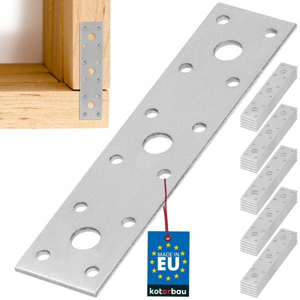 Kotarbau® 25 Pz. Connettore Piatto 150 Mm X 35 Mm Piastra Forata Argento Zincato Connettore Per Legno Interno - Esterno Piastra Forata Connettore In Acciaio Piastra Forata-image