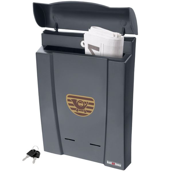 Cassetta Per Le Lettere Kotarbau® Cassetta Per Le Lettere In Plastica Pvc Grigio 40X28 Cm Cassetta Per Le Lettere Resistente Alle Intemperie Con Chiave Cassetta Per Le Lettere Senza Scomparto Per Giornali Cassetta Per Le Lettere Di Grandi Dimensioni-image