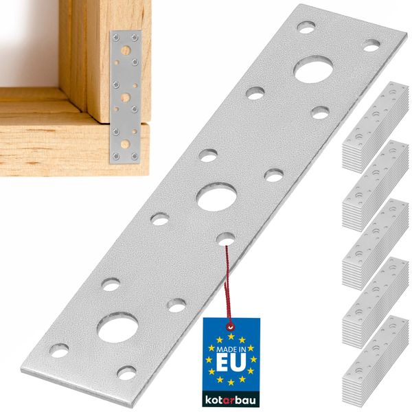 Kotarbau® Set Di 50 Connettori Piatti 150 Mm X 35 Mm Piastra Forata Argento Zincato Connettore Per Legno Piastra Forata Per Interni - Esterni Connettore In Acciaio Piastra Forata-image