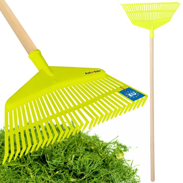 Kotarbau® Rastrello Per Foglie In Plastica Con Manico Verde Celeste 230 X 425 Mm Rastrello A Ventaglio Rastrello Per Foglie In Plastica Rastrello Per Foglie Grande Rastrello Per Giardino Rastrello Per Prato Rastrello Per Giardino Largo Rastrello Per Giardino Rastrello In Plastica-image