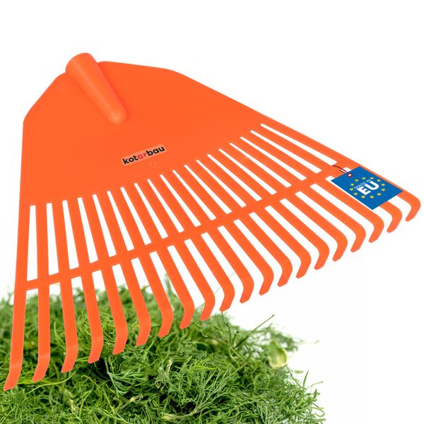 Kotarbau® Rastrello Per Foglie In Plastica Senza Manico Arancione 300 X 450 Mm Rastrello A Ventaglio Rastrello Per Foglie In Plastica Rastrello Per Foglie Grande Rastrello Per Giardino Rastrello Per Prato Rastrello Largo Rastrello Per Giardino Rastrello In Plastica-image