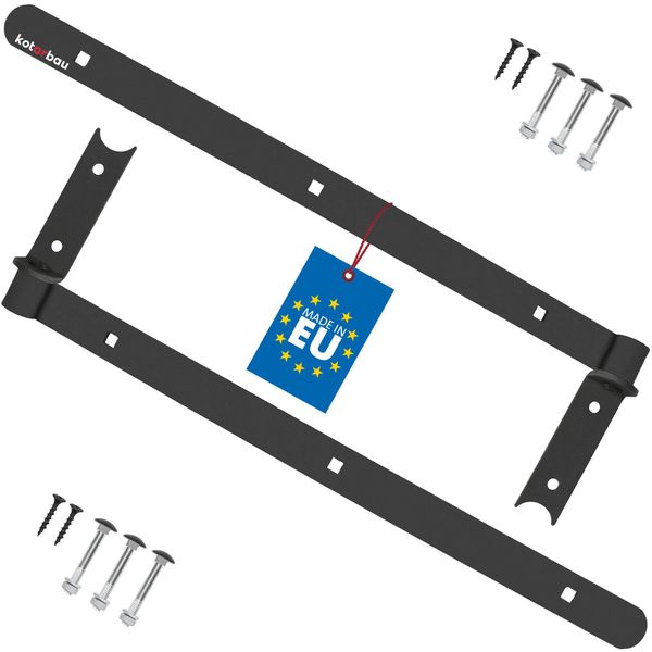 Kotarbau® Set Di 2 Cerniere Per Persiane Nero 500 Mm Cerniere A Croce In Acciaio Verniciato A Polvere Cerniera Per Porta In Legno Cerniera Per Finestra Cerniera Per Porta In Legno Cerniere Per Porte Pesanti Cerniera Angolare Cerniera Per Porta Cerniera Per Persiana Con Supporto-image