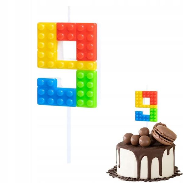 Candela Di Compleanno Lego Numero 9 Colorata Per Festa Di Compleanno-image