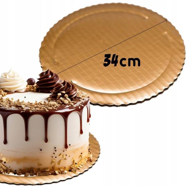 Cake Topper Rotondo Oro Spesso 34 Cm Cake Topper Rigido-image