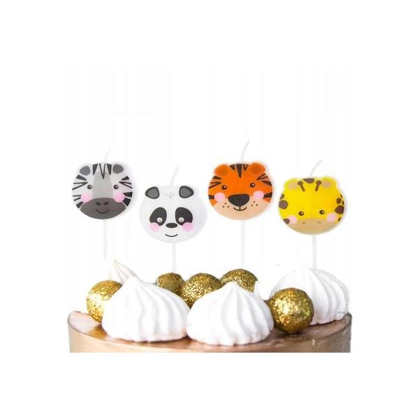 Decorazione Candele Animali Festa Di Compleanno 4 Pz-image