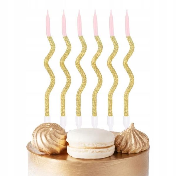 Candele Di Compleanno Spirali Oro Rosa Per Decorazione Festa Di Compleanno-image