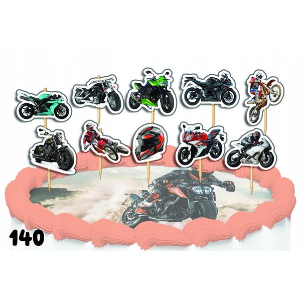 Set Per La Decorazione Di Torte - Motor Motor 10 Pezzi.-image