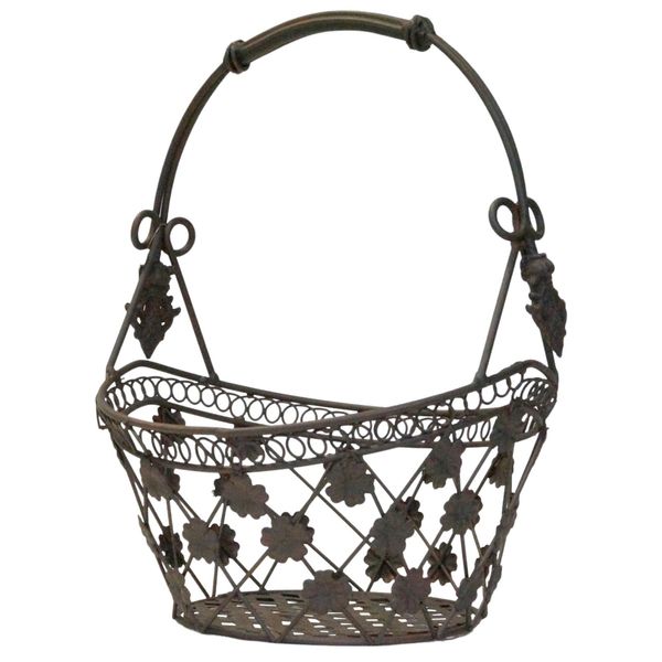 Cestino Con Manico Tecla Grande Ca. 40 Cm - Decorazione Da Giardino-image