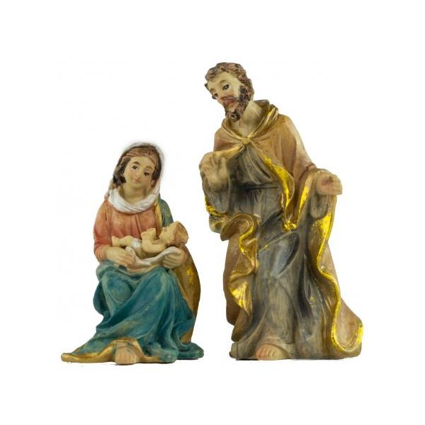 Figure D'atmosfera Per Il Presepe Sacra Famiglia 2 Pezzi, Circa 8 Cm, K 9635-image