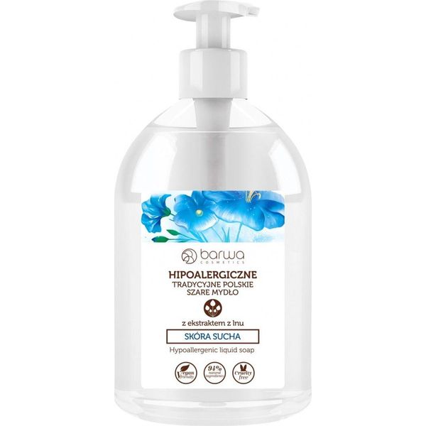 Barwa Sapone Liquido Ipoallergenico Tradizionale Polacco Grigio Con Estratto Di Semi Di Lino 500Ml-image