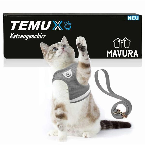 Temux Pettorina Per Gatti Con Guinzaglio Pettorina Per Cani Morbida E Regolabile A Prova Di Fuga - M-image