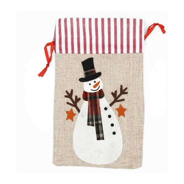 Inf Sacchetto Regalo Di Natale Piccolo Con Pupazzo Di Neve-image