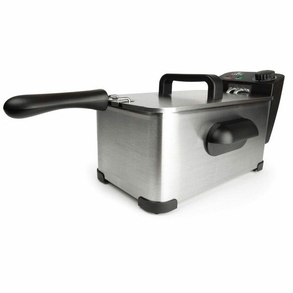 Friggitrice A Zona Fredda Lentz Da 3 Litri In Acciaio Inox Con Coperchio, Incluso Cestello Per Friggere Friggitrice Da 2000 Watt-image