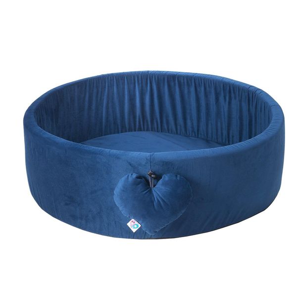 H&F Home Tessile Piscina Di Palline | Piscina Di Palline Per Bambini 98X30Cm | Colore: Blu Scuro | Velluto-image