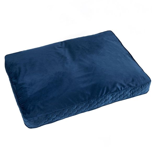 Exclusiv Letto Per Cani Cuscino Per Cani Con Memory Foam Per Cani Di Media Taglia Letto Per Cani Lavabile In Pelle Scamosciata Large L: 60 X 80 Cm Colore: Blu Scuro Velve-image