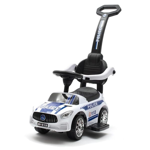 Sdraietta Baby Mix Police Bianca Con Barra Di Guida E Suono-image