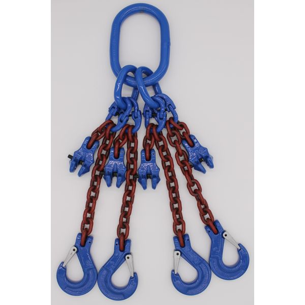 Catena Da Imbracatura Grado 10 A 4 Fili 4,0 M 10 Mm Con Accorciamento Rosso-Marrone-image
